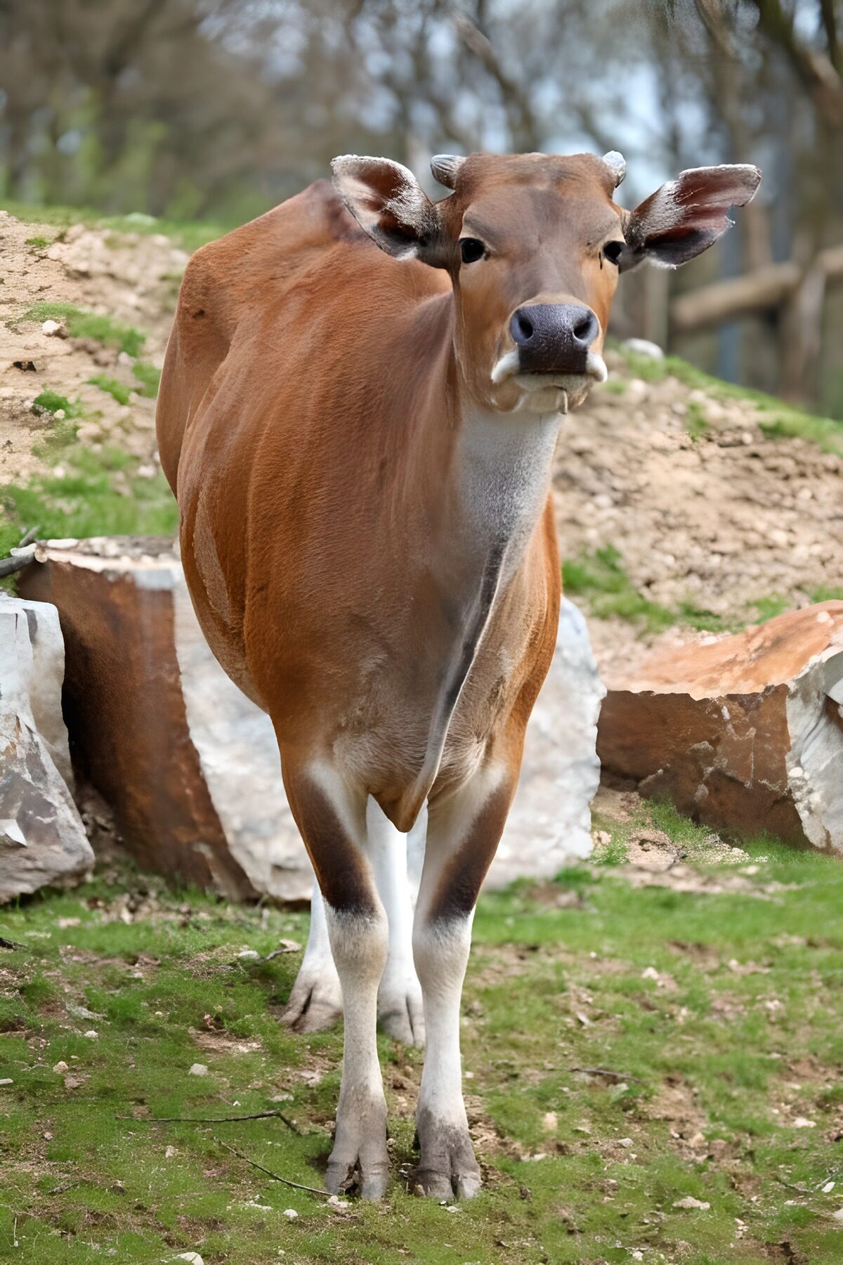TPDE84684: eine braune Kuh an einem Hügel