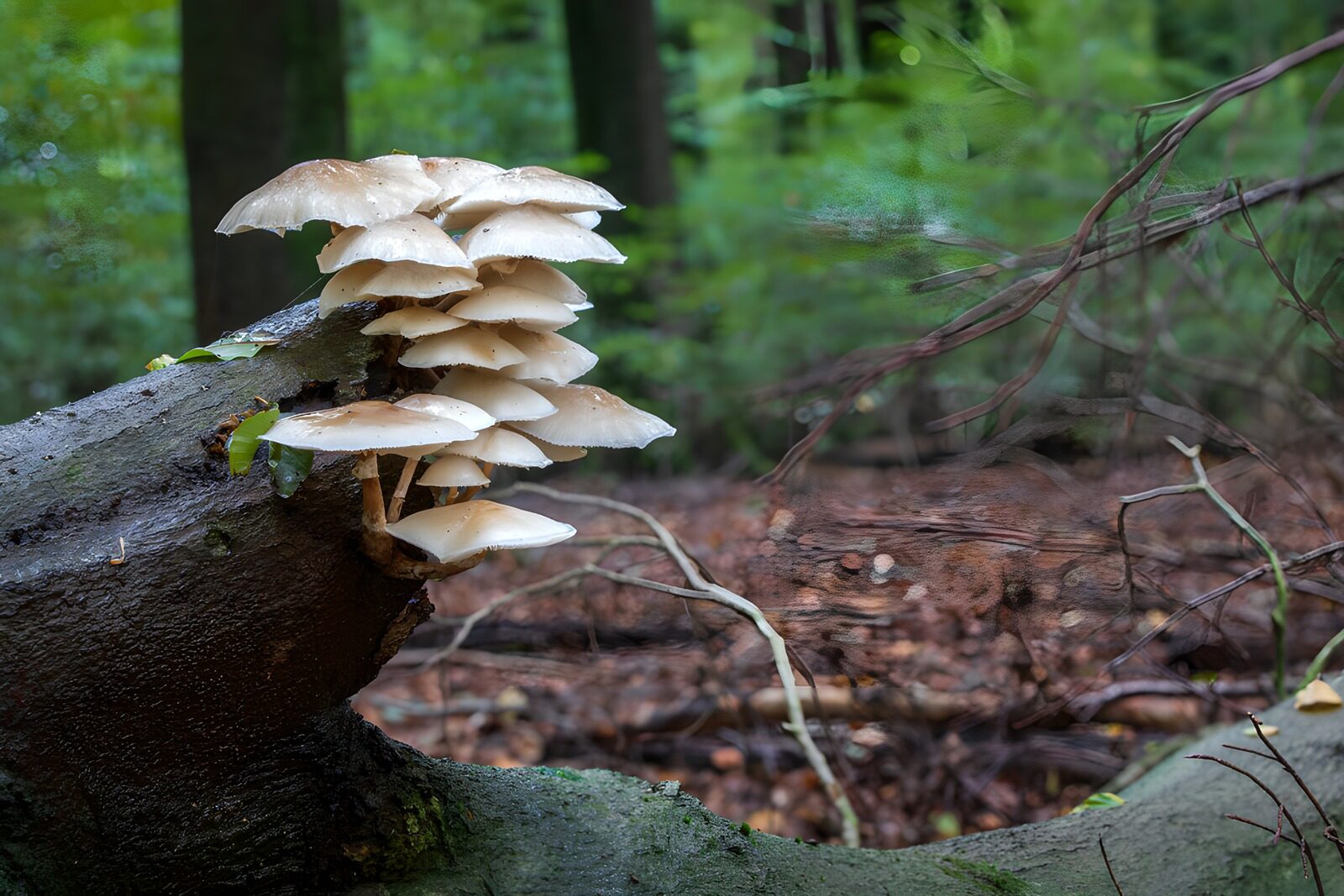 TPDE52450: Pilze auf einem Baumstamm im Wald