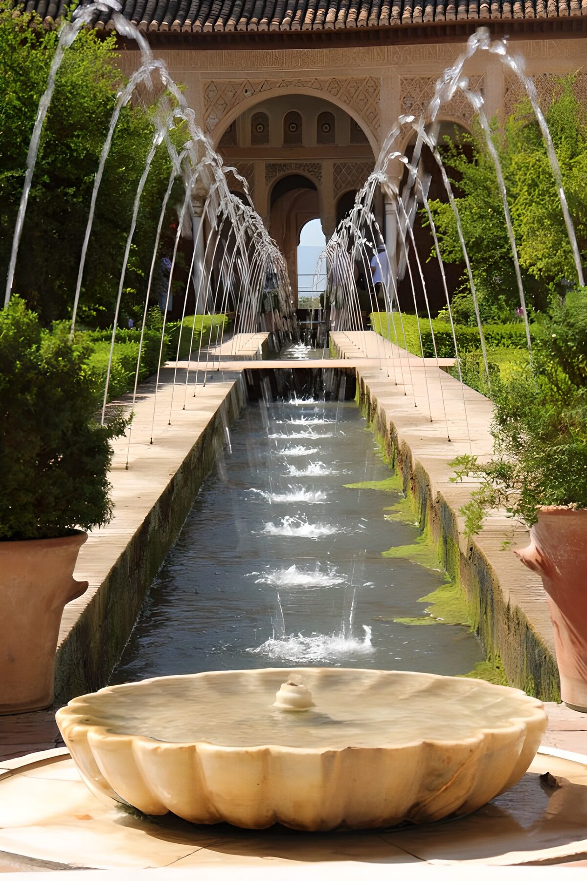 TPDE57032: Blick auf einen Garten in der Alhambra 