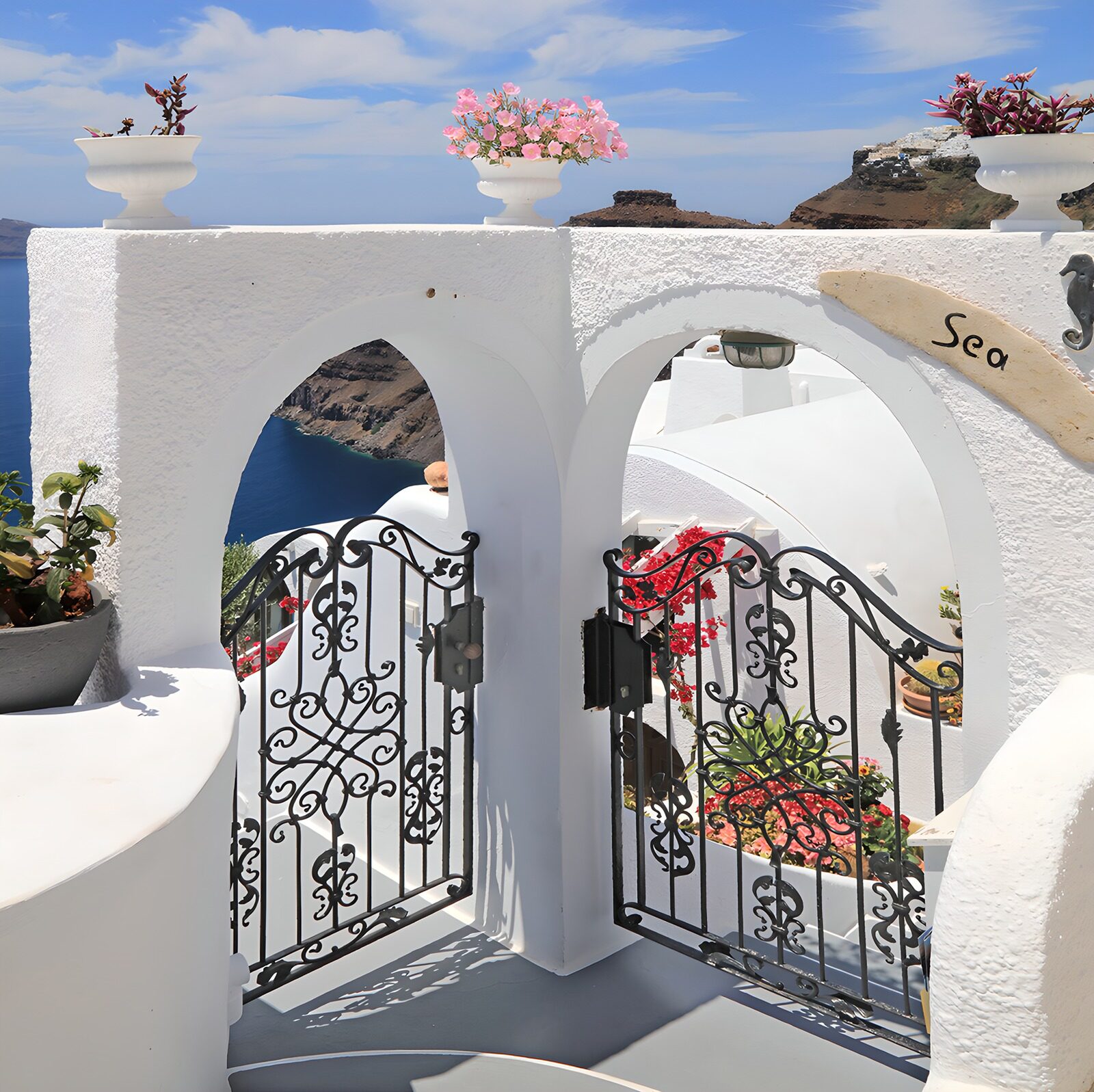 TPDE97502: Tür zum Meer in Santorin