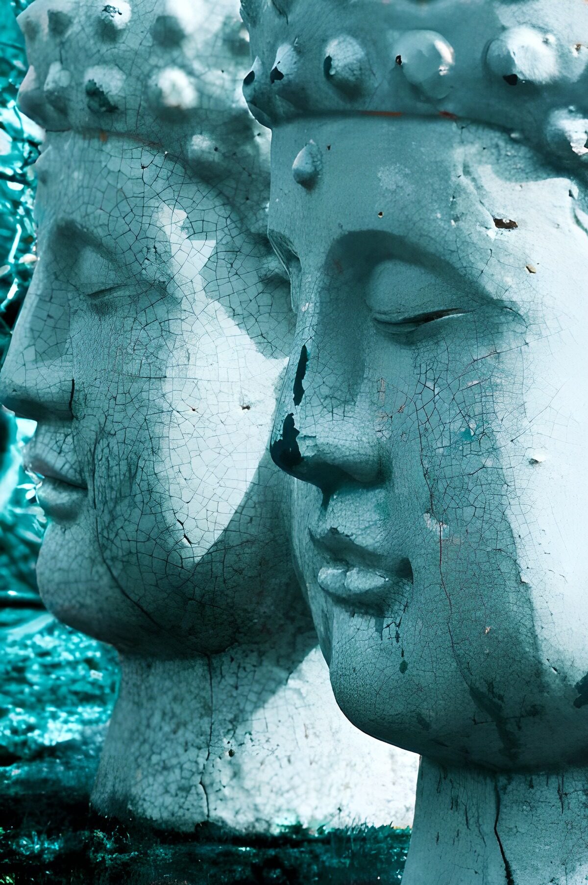 TPDE89744: 2 Köpfe von Buddhas