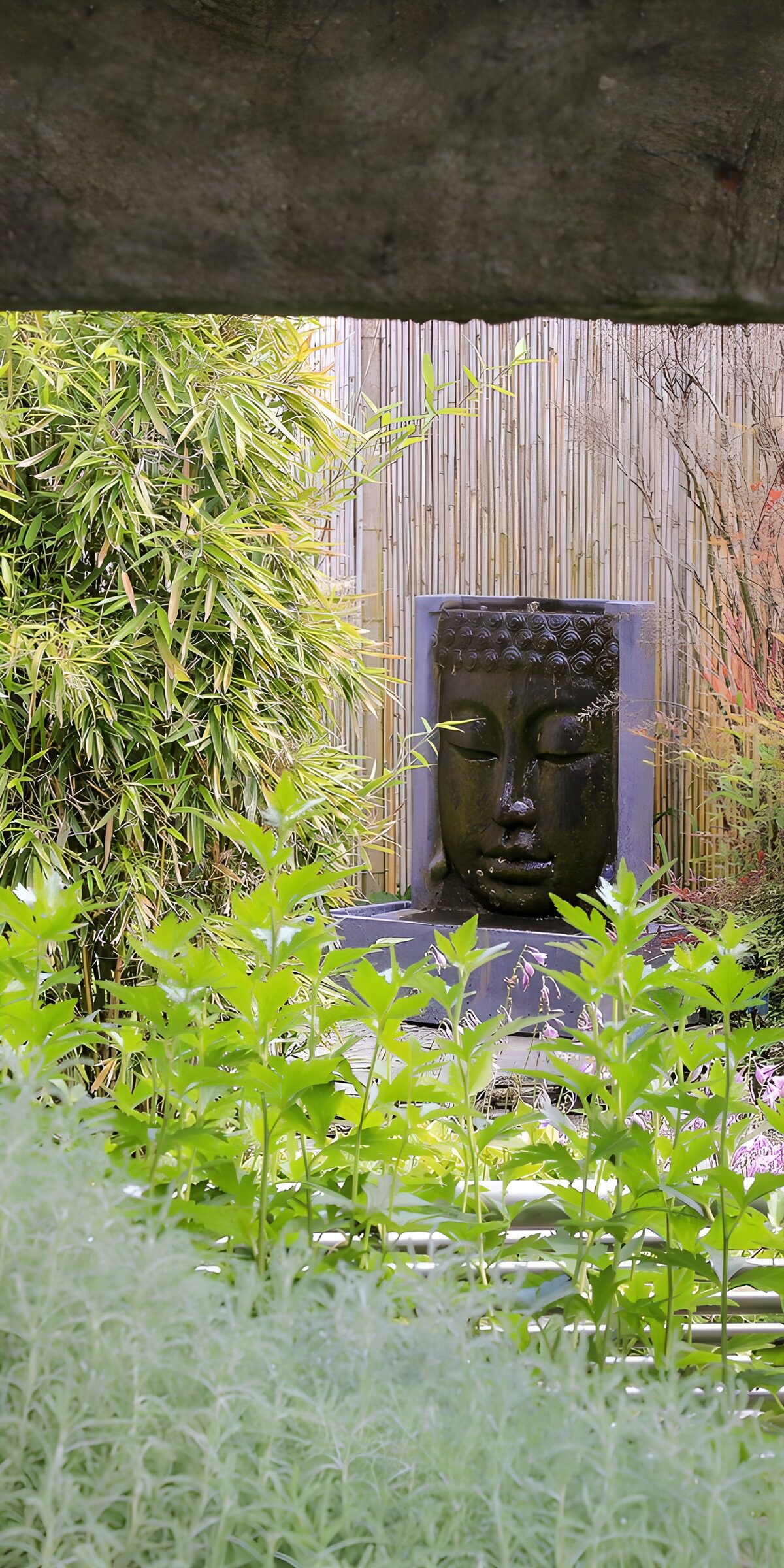TPDE96055: Buddha-Skulptur im grünen Garten