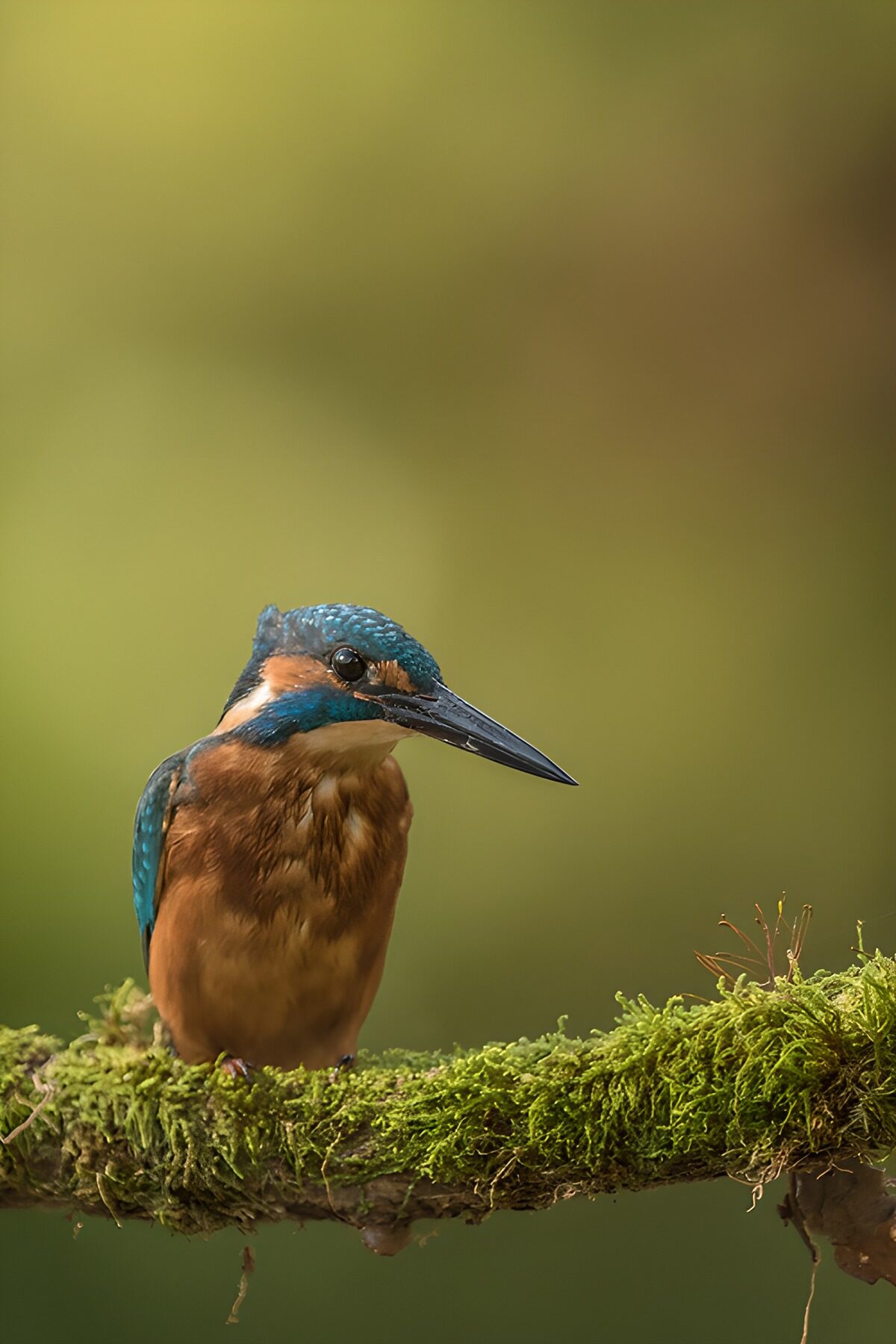TPDE85002: Eisvogel auf einem Moosbaum