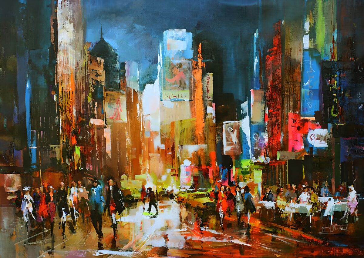 TPDE16180: Artist Impression von einer Metropole abends
