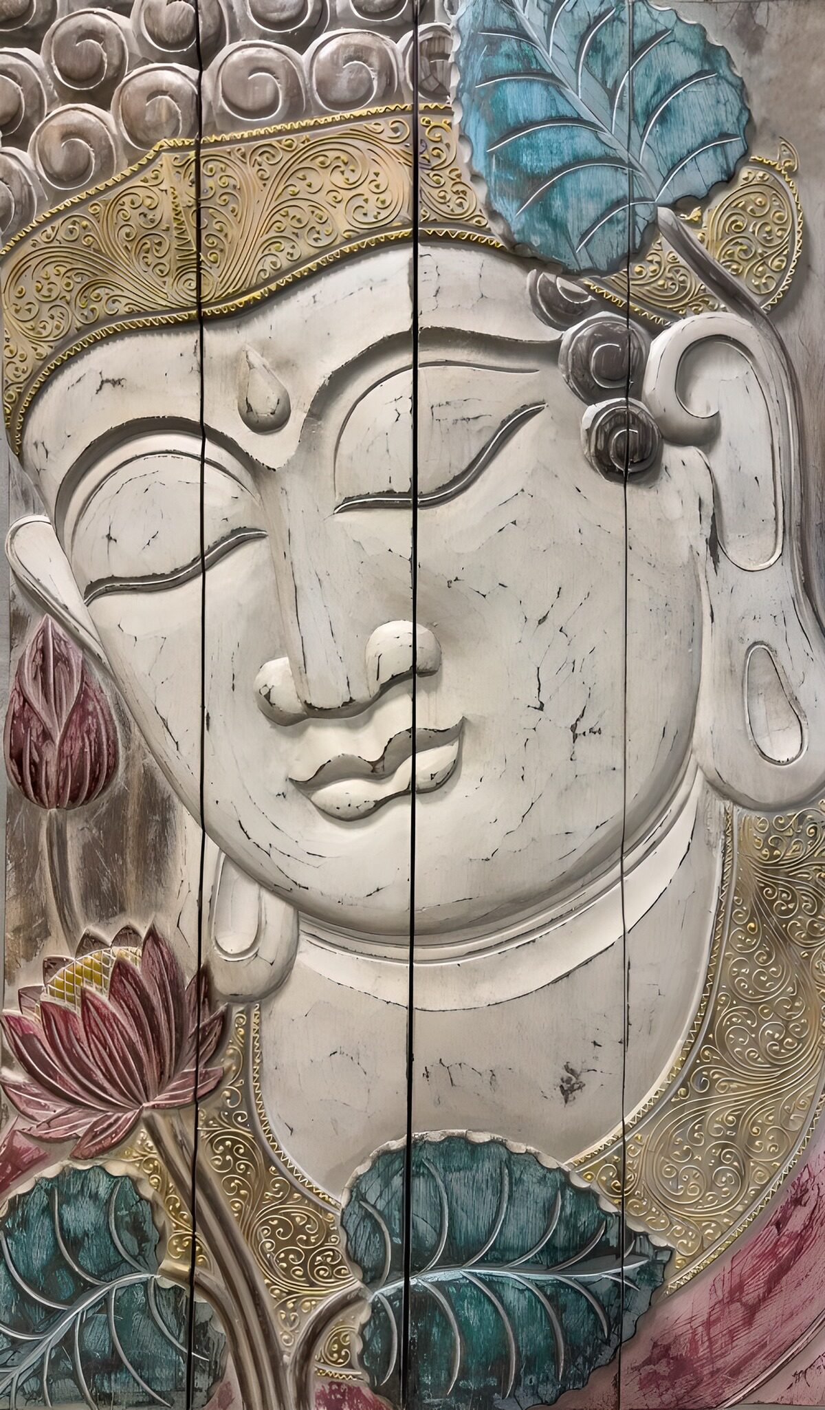 TPDE87294: Buddha-Relief mit Blumenmotiven