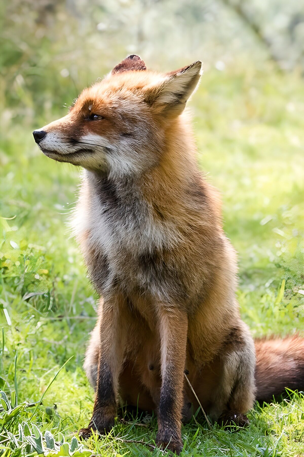 ein Fuchs hält Ausschau