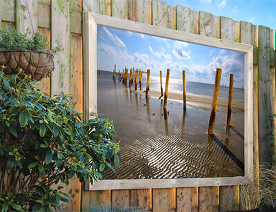 Gartenposter mit Bilderrahmen aus Holz